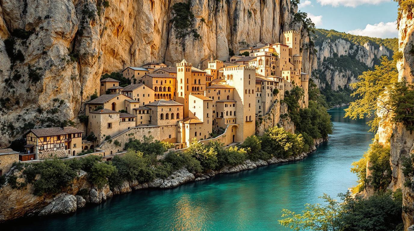 Ce village d&rsquo;Ardèche où 7 siècles d&rsquo;histoire s&rsquo;accrochent entre ciel et rivière