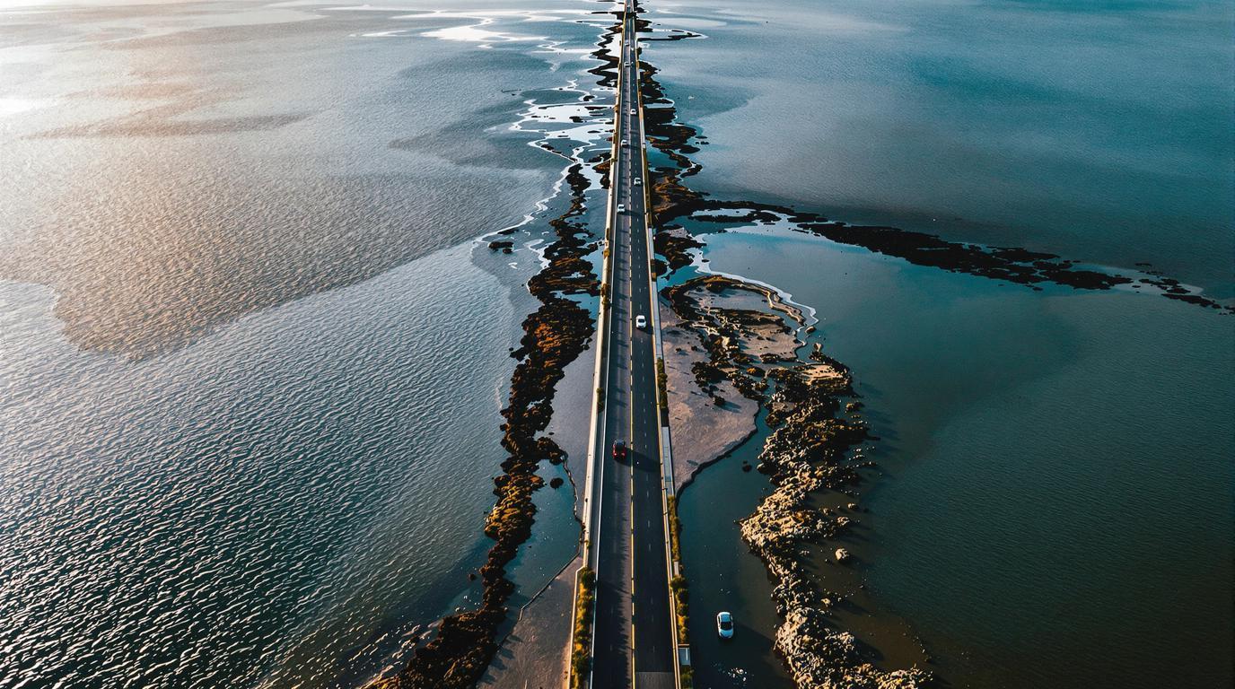 Cette île de 49 km² dont la route submersible disparaît sous 4 m d&rsquo;eau 2 fois par jour