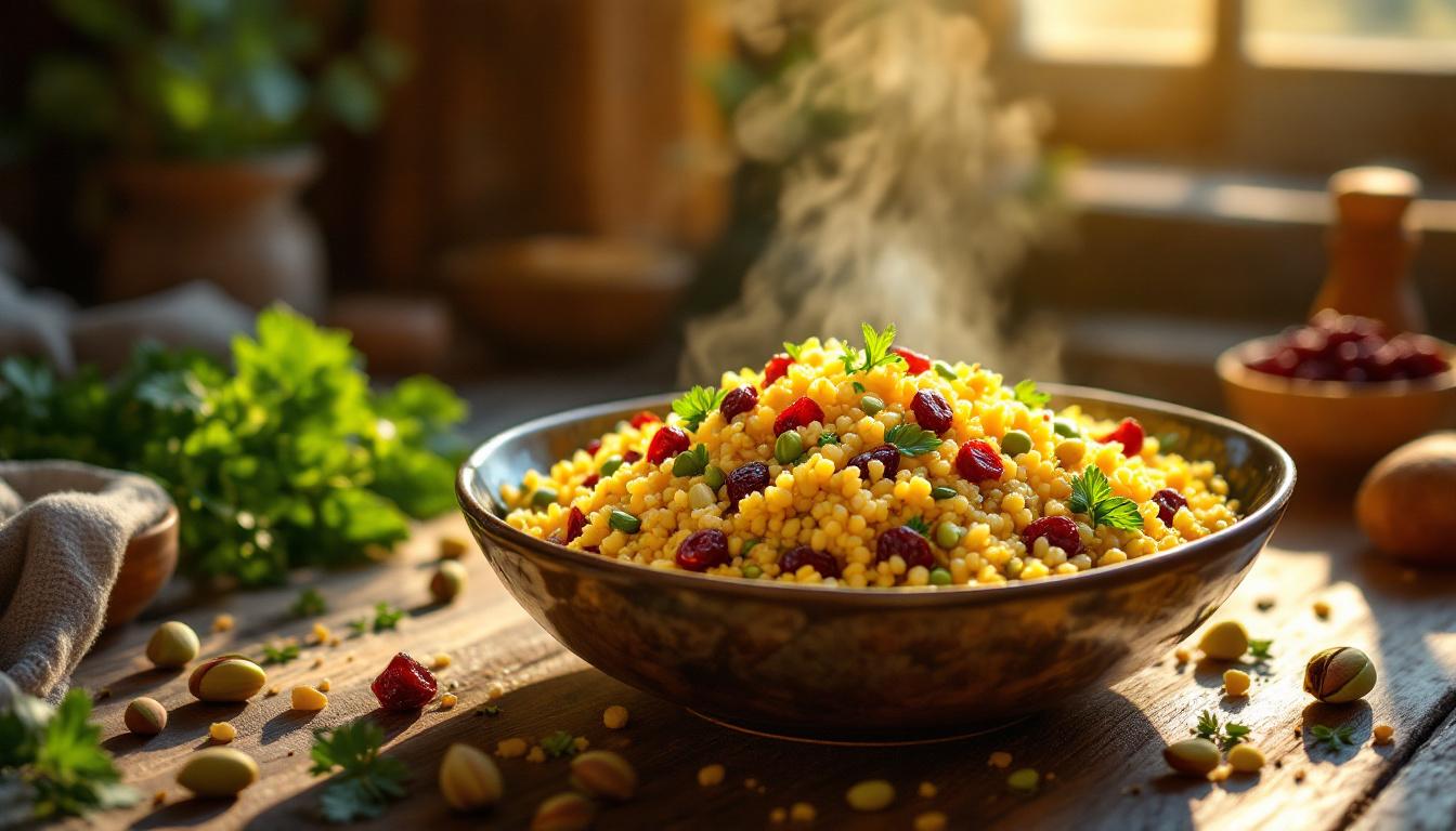 Couscous fusion: cranberries et pistaches subliment ce plat ancestral