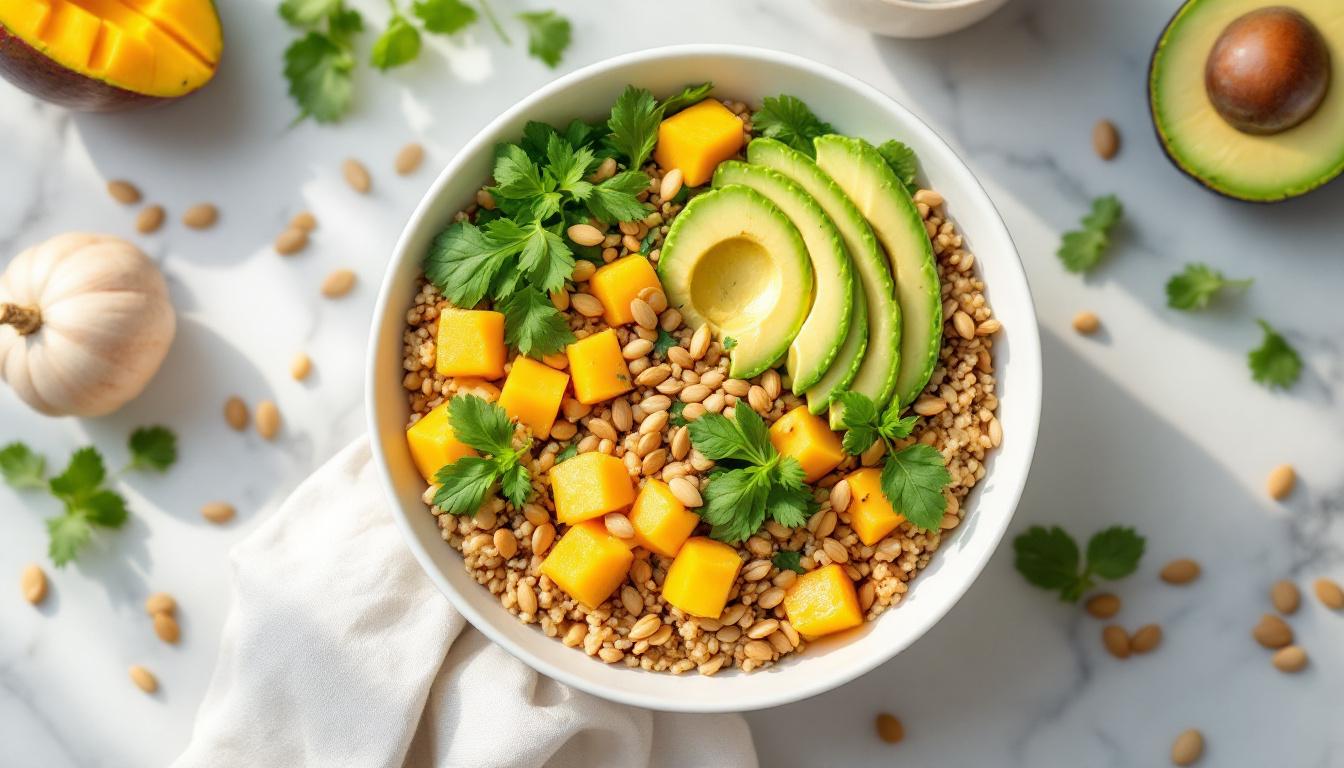 La salade tendresse de Mamie Lyon : quinoa, avocat et mangue