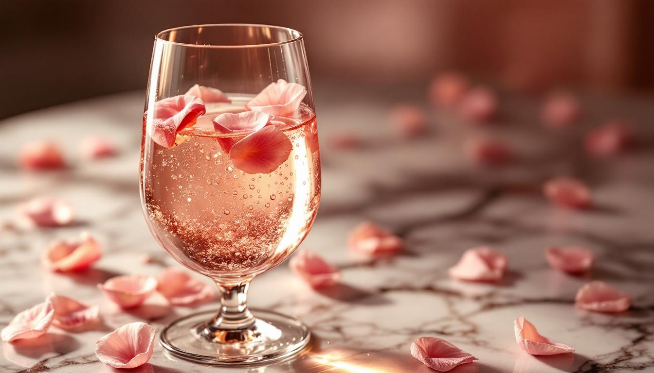 Cocktail Rose Petal Champagne Fizz : l’élégance florale pétillante
