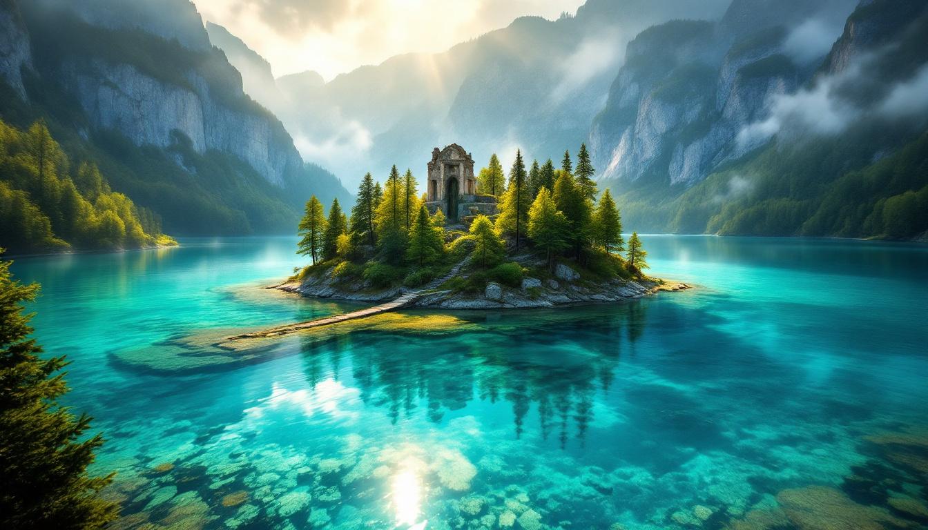 Ce lac du Jura à 774 m d&rsquo;altitude où une île cache 1000 ans d&rsquo;histoire