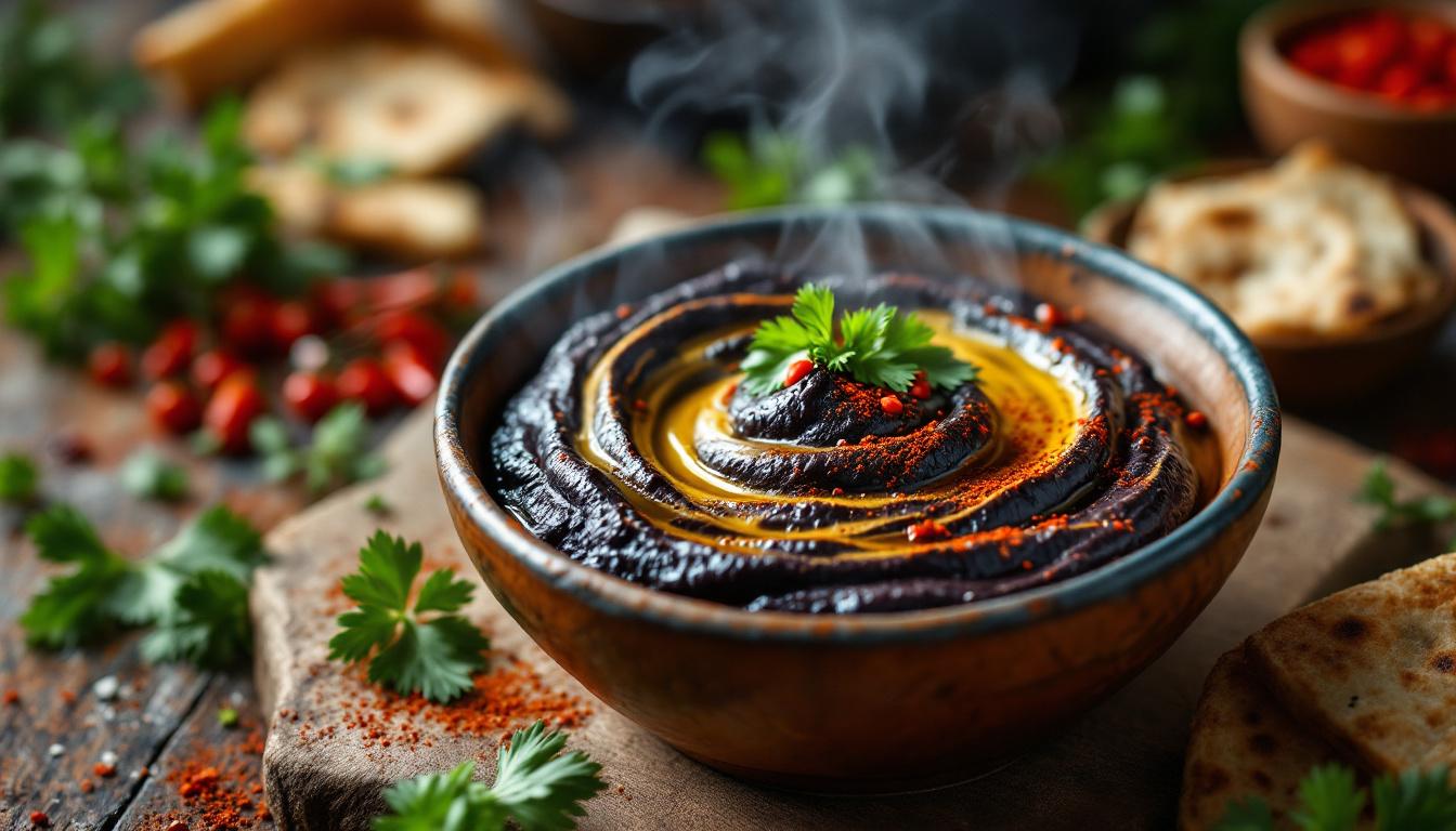Dip d&rsquo;aubergine fumée façon BBQ : l&rsquo;apéro libanais revisité