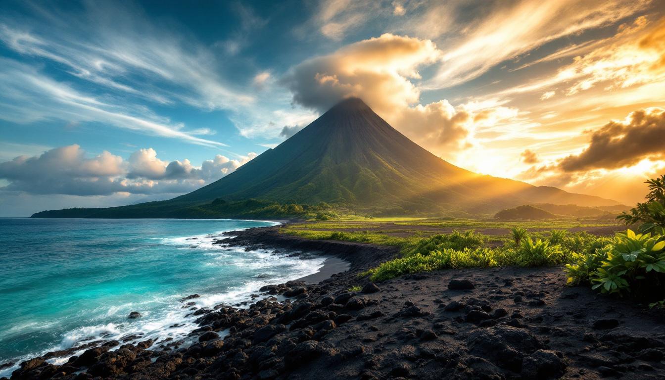 Cette île de 168 km² où le premier stratovolcan britannique culmine à 1156 m