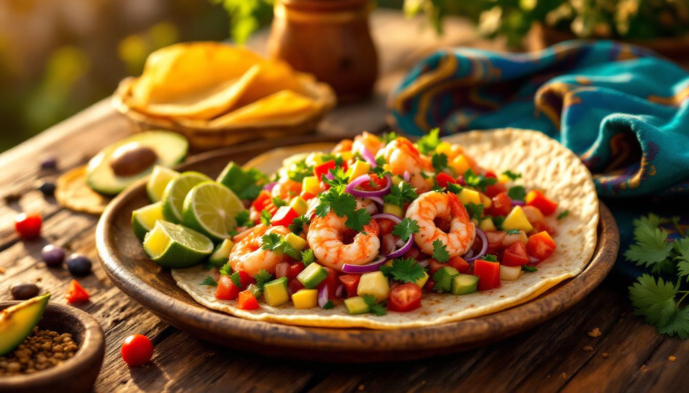 Ceviche de crevettes en tacos: le kit pique-nique mexicain de l&rsquo;été