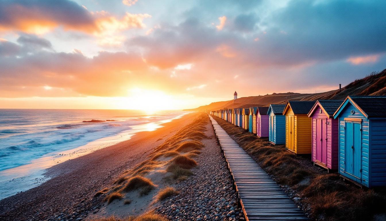 Cette plage de 14 km où 400 cabines colorées bordent le plus long chemin de planches