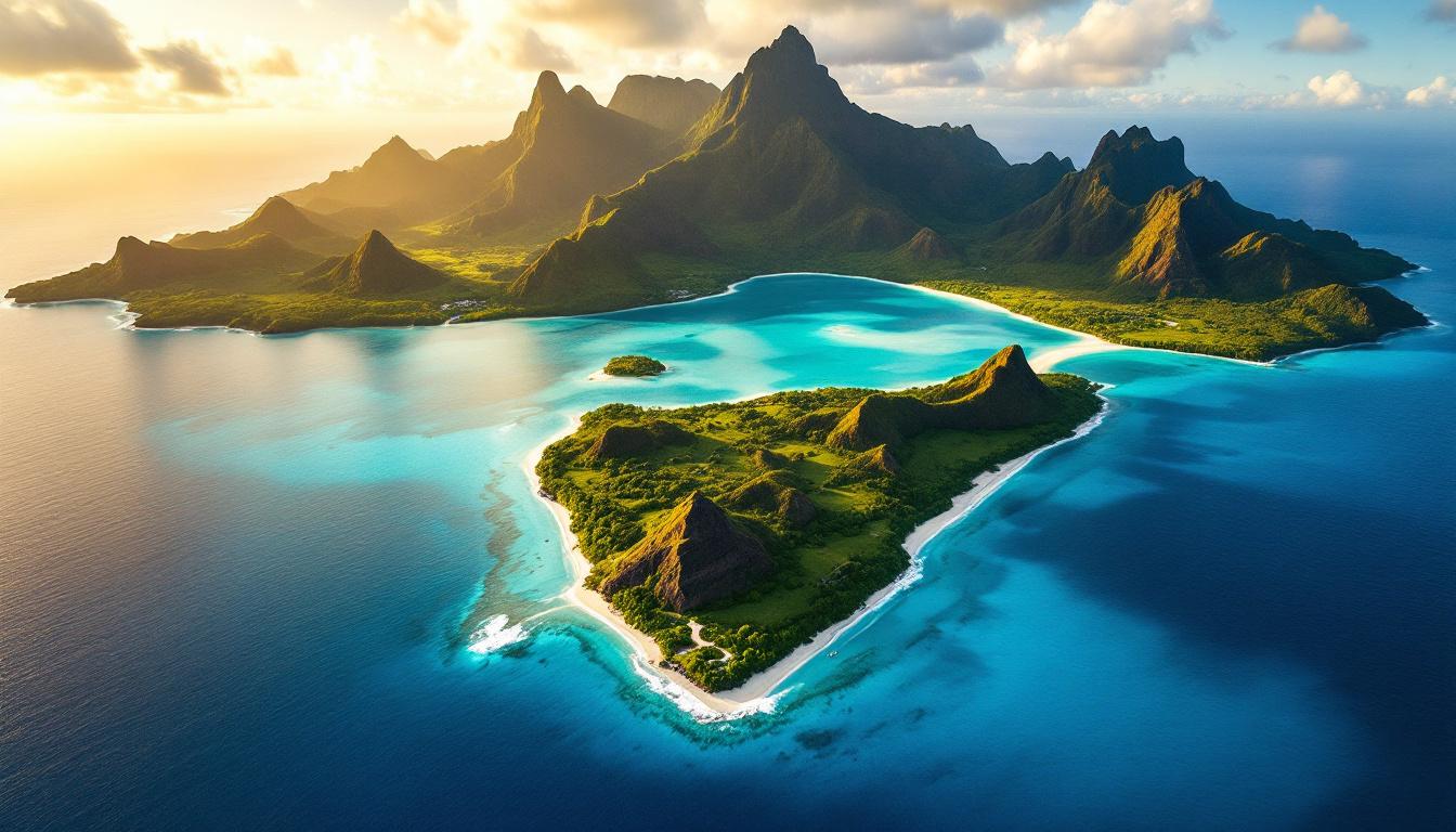 Cette île de 133,5 km² où 12 passes percent la barrière de corail