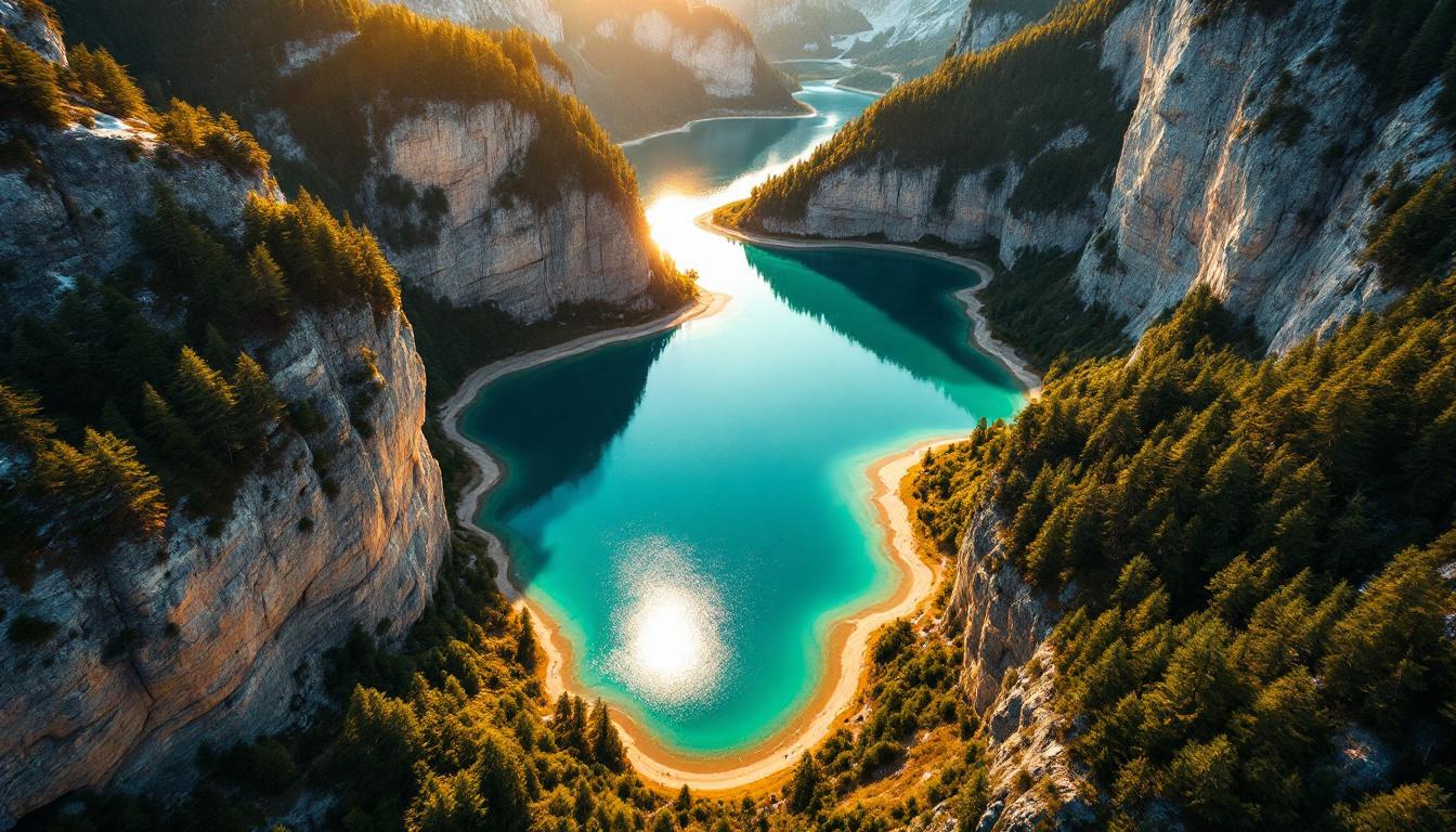 Ce lac frontalier où un éboulement de 12 000 ans a créé 3 bassins distincts