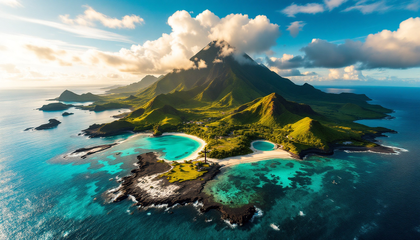 Cette île de 248 km² où 7 volcans ont englouti un cimetière sous l&rsquo;océan