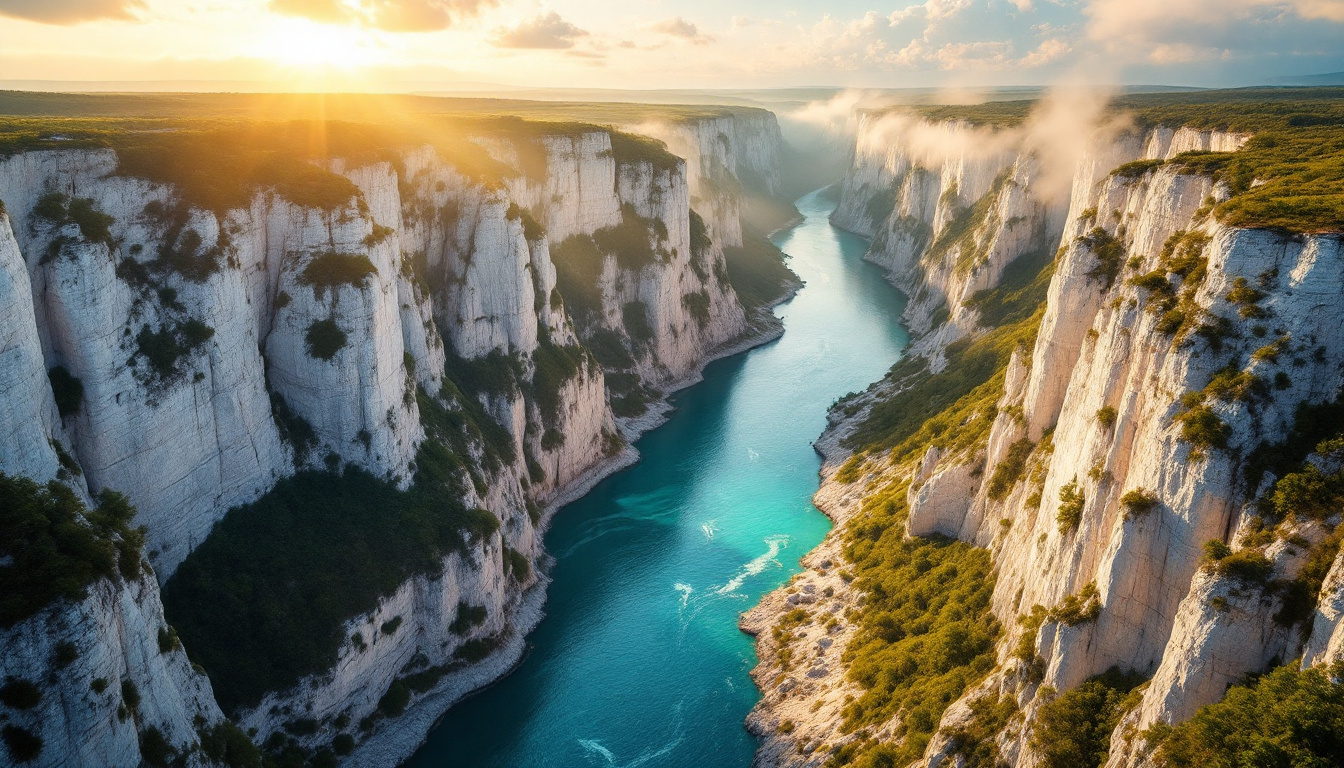 Ce canyon de 53 km où l&rsquo;eau turquoise coule entre des falaises de 400 m