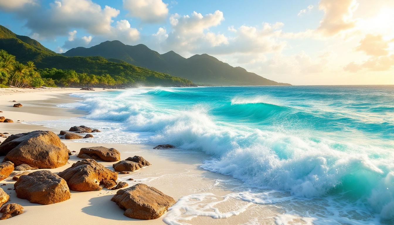Cette plage de 3 km aux Seychelles où les vagues défient les barrières de corail