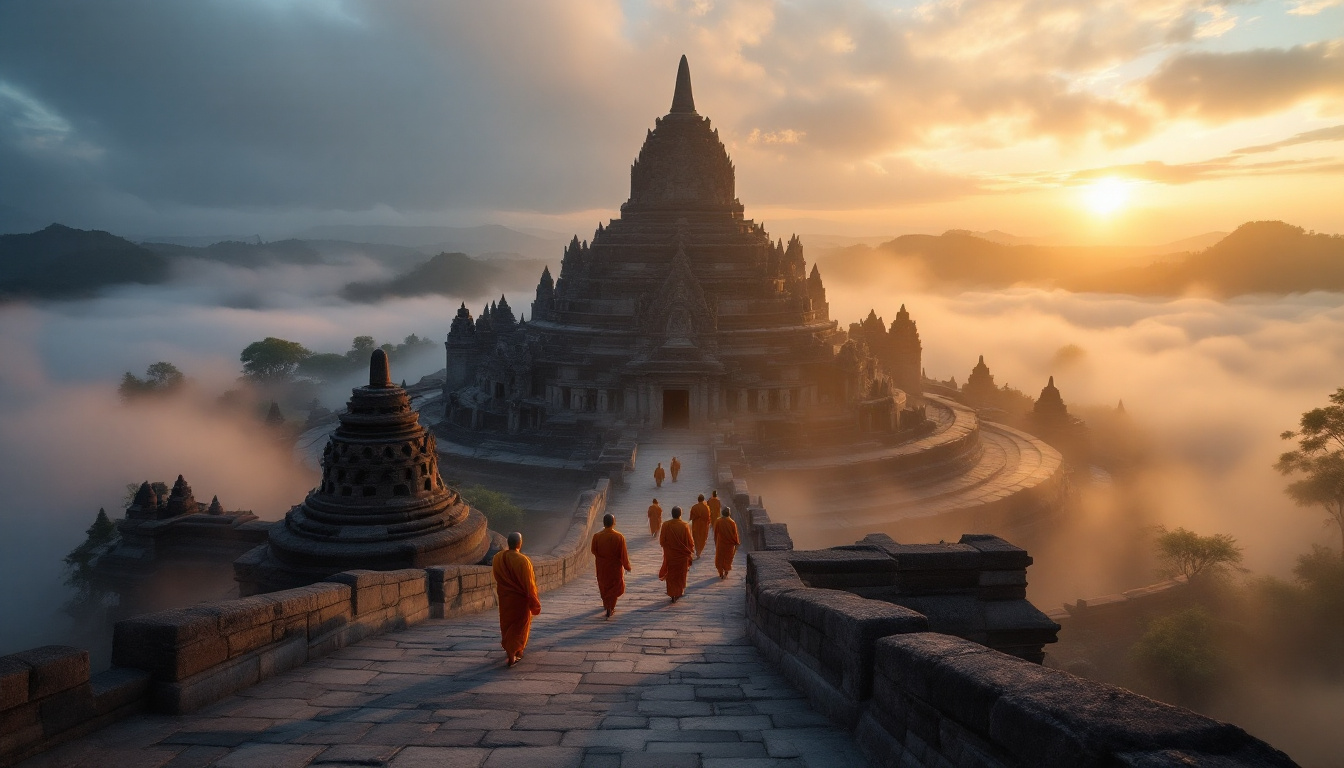 Ces temples d&rsquo;Asie où 1,6 million de blocs racontent la vie de Bouddha
