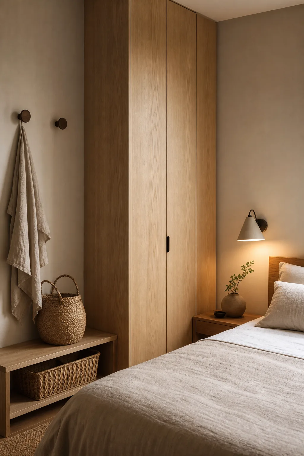 Rangement vertical dans une petite chambre