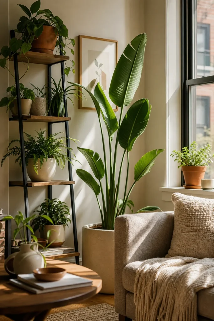 Coin plantes d’intérieur près d’une fenêtre
