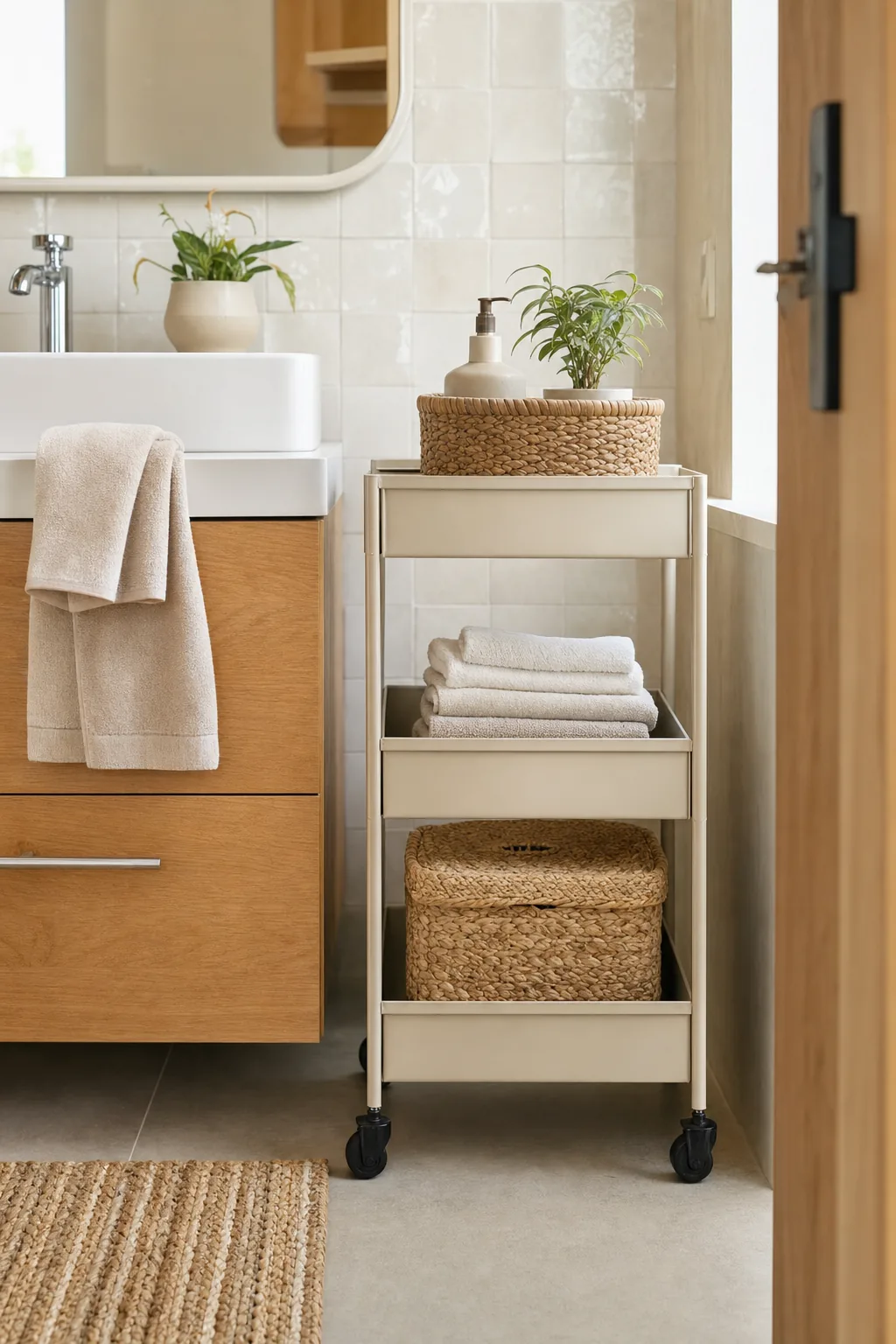 Desserte fine pour petite salle de bain